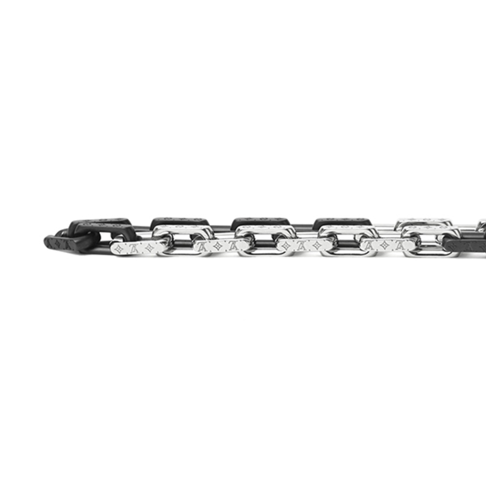 Louis Vuitton Collier Silver Monogram Black Chain Monogram - Picture 3 of 6